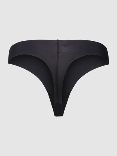 Calvin Klein Underwear Stringi w jednolitym kolorze z wysokim stanem i detalem z logo Czarny 3