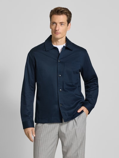 SELECTED HOMME Regular Fit Hemdjacke aus reiner Baumwolle Modell 'TATE' Dunkelblau 4