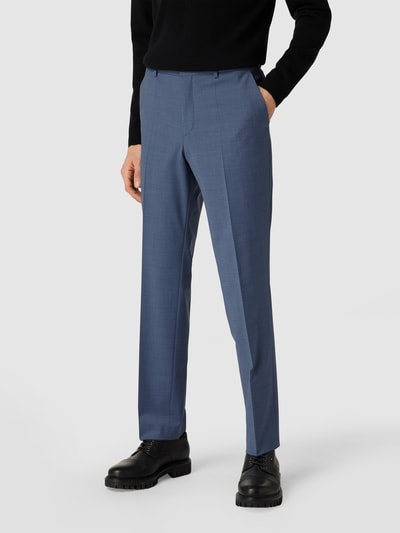 HUGO Regular fit pantalon van scheerwolmix, model 'Simmons' Bleu - 4