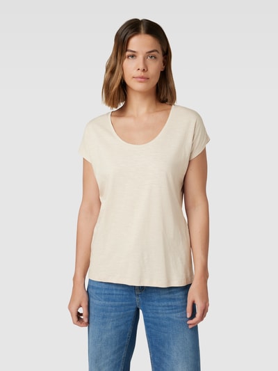 Montego T-shirt met ronde hals Beige - 4