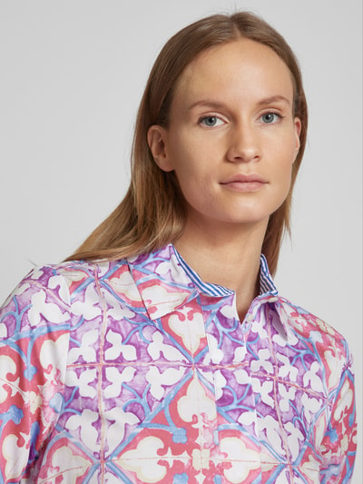 Christian Berg Woman Knielange jurk met all-over print Helder paars - 3