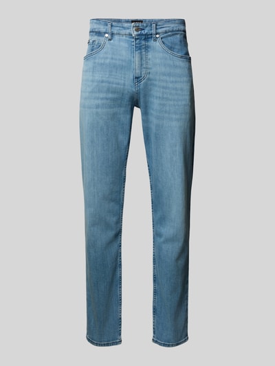 BOSS Straight Fit Jeans aus Baumwoll-Mix Modell 'MAINE' Bleu 2