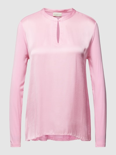 Milano Italy Bluse mit Schlüsselloch-Ausschnitt Pink 2