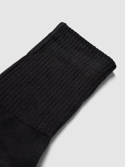 Snocks Socken im unifarbenen Design Modell 'Crew Sock' im 2er-Pack Black 2