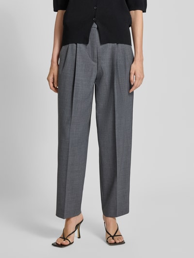 Cambio Spodnie materiałowe z plisami model ‘EMILIE TRACK’ Antracytowy 4