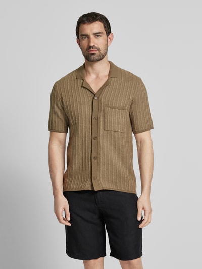 Samsøe Samsøe Relaxed fit vrijetijdsoverhemd met structuurmotief, model 'SARHYS' Donkergroen - 4