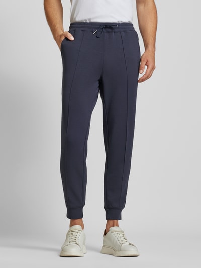 Matinique Slim fit sweatpants met vaste persplooien, model 'jack' Marineblauw - 4