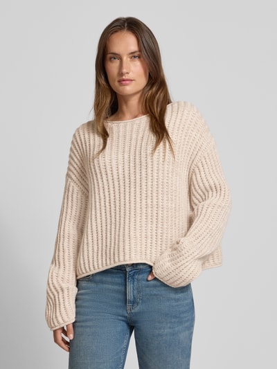 Drykorn Gebreide pullover met ronde hals, model 'IMENY' Zand gemêleerd - 4