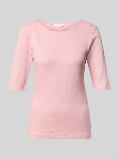 Produktfoto, T-Shirt met U-boothals van Christian Berg Woman, katoen, regular fit, gemêleerd lichtroze, ruglengte maat S 58 cm