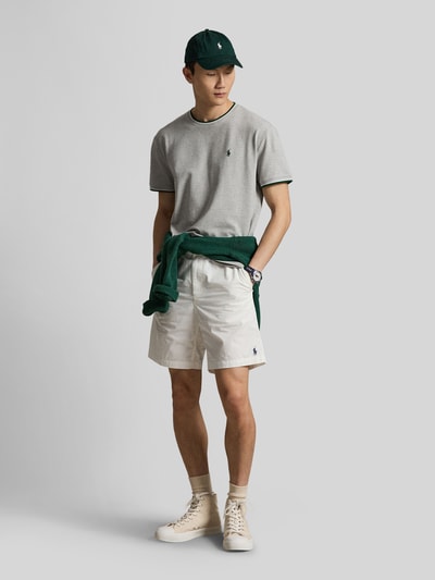 Polo Ralph Lauren Regular Fit T-Shirt aus Baumwoll-Mix mit Kontraststreifen Mittelgrau 1