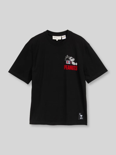 Tom Tailor Denim relaxed fit t-shirt met peanuts motiefprint Zwart - 2