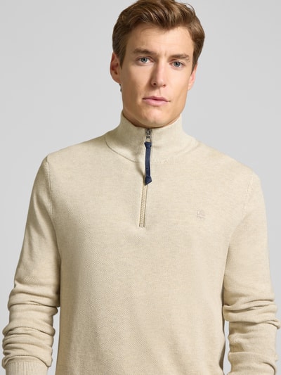 Lerros Gebreide pullover met schipperskraag Beige - 3