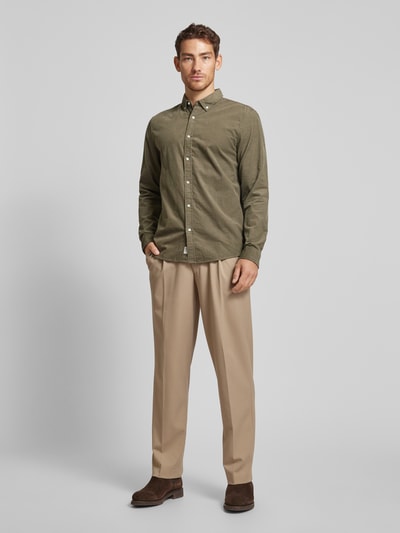 MCNEAL Freizeithemd mit Button-Down-Kragen Khaki 1