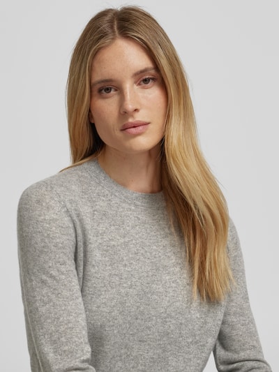 Jake*s Casual Strickpullover mit gerippten Abschlüssen Silber Melange 3