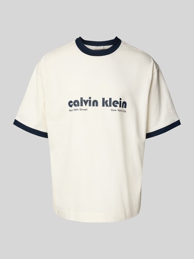Calvin Klein Jeans T-Shirt mit Label-Print Offwhite 2