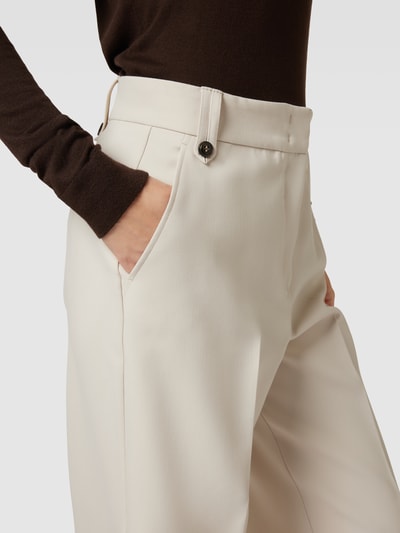 MAX&Co. Spodnie z zakładkami w pasie z dodatkiem wiskozy model ‘BARABBA’ Biały 3