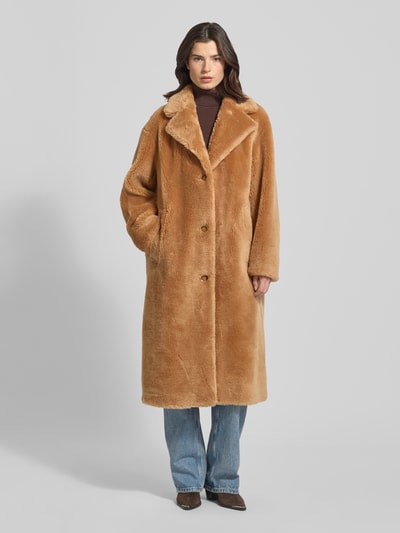 STAND STUDIO Lange jas van imitatiebont, model 'Gabriella' Beige - 4