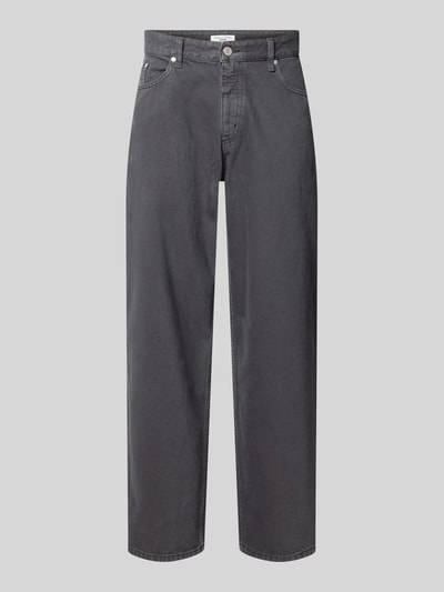 Produktfoto, ciemnoszare, szerokie jeansy z bawełny Wide Fit Jeans aus reiner Baumwolle Modell 'STEN' von Marc O'Polo Denim, gładka tekstura