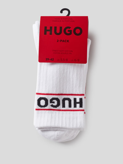 HUGO Skarpety z nadrukiem z logo w zestawie 2 szt. Biały 3