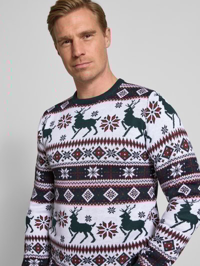 Lindbergh Strickpullover im Allover-Look Weiss 3