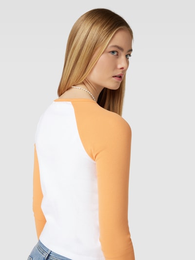 Review Shirt met lange mouwen in college-stijl Abrikoos - 3