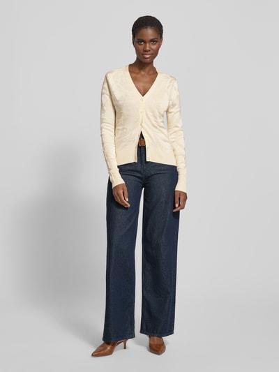 Lauren Ralph Lauren Gebreid jack met knoopsluiting model 'DENZEL' Zand - 1