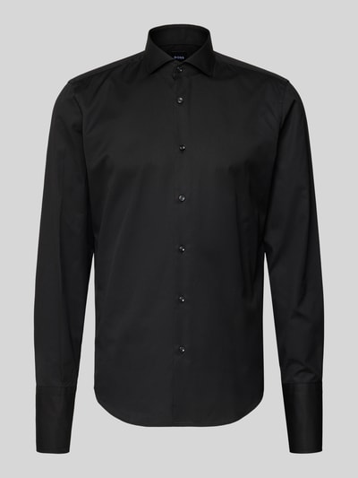 Produktfoto, Regular Fit Businesshemd aus Baumwolle von BOSS, effen kleuren, regular fit pasvorm, overhemdkraag, enkele knoopsluiting, omslagmanchet, puur katoen