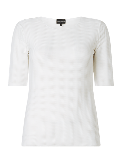 Emporio Armani T-Shirt mit Webstruktur  Weiss 1
