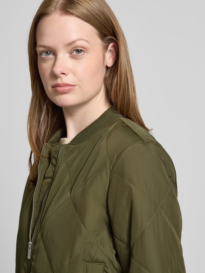 Tom Tailor Denim Regular fit collegejack met doorgestikte naden Olijfgroen - 3