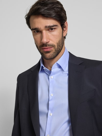 Jake*s Super Slim Fit Business-Hemd mit Knopfleiste Bleu 3