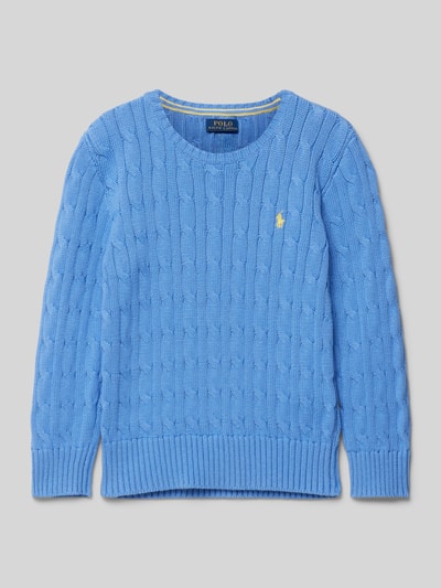 Polo Ralph Lauren Kids Strickpullover mit Logo-Stitching Bleu 1