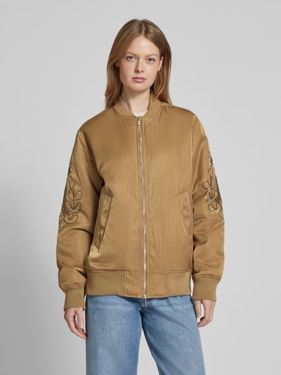 Smith and Soul Bomberjacke mit Paillettenbesatz Camel 4