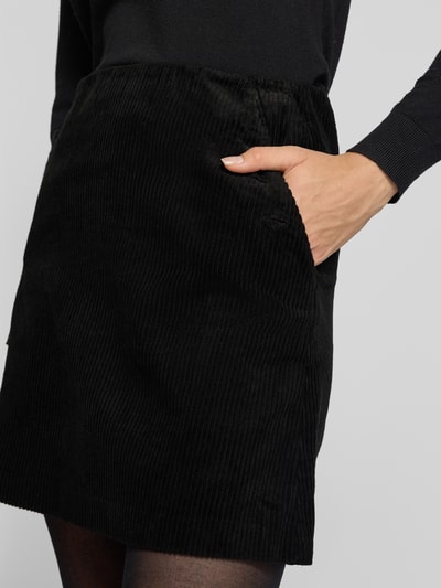 ICHI Regular fit minirok in ribcordlook, model 'Focaro' Zwart - 3