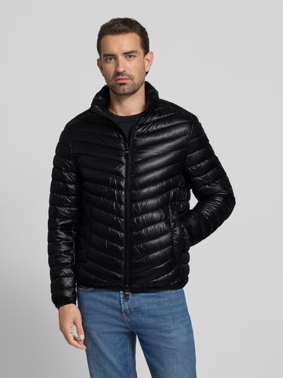 Tom Tailor Regular fit gewatteerd jack met mesh details Zwart - 4