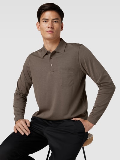 RAGMAN Poloshirt im langärmeligen Design Taupe 3