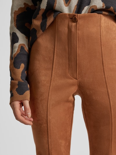 Betty Barclay Slim fit broek met siernaden Cognac - 3