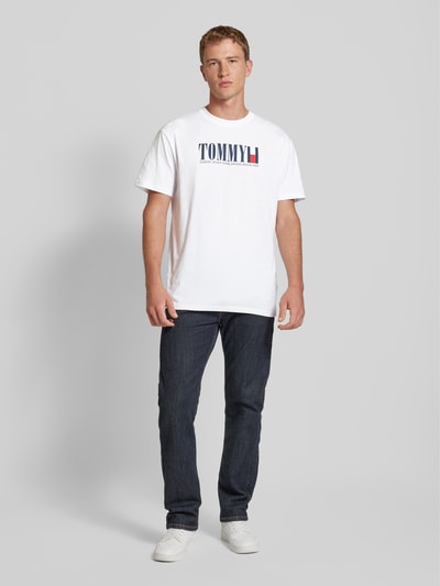 Tommy Jeans T-Shirt mit Label-Print Weiss 1