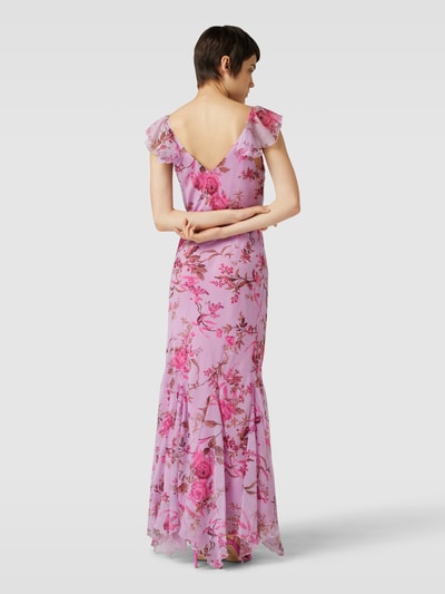 LACE & BEADS Abendkleid mit floralem Print Pink 5