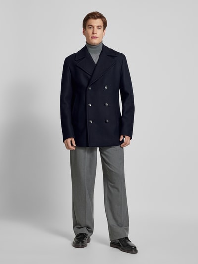 BOSS Trenchcoat met reverskraag, model 'Clay' Marineblauw - 1