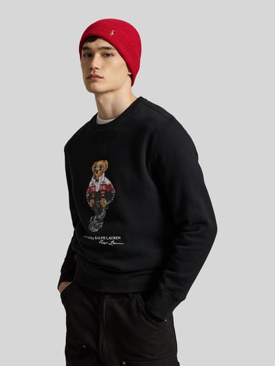Polo Ralph Lauren Regular Fit Sweatshirt mit ikonischem Bären-Motivprint aus Baumwollmix Black 4