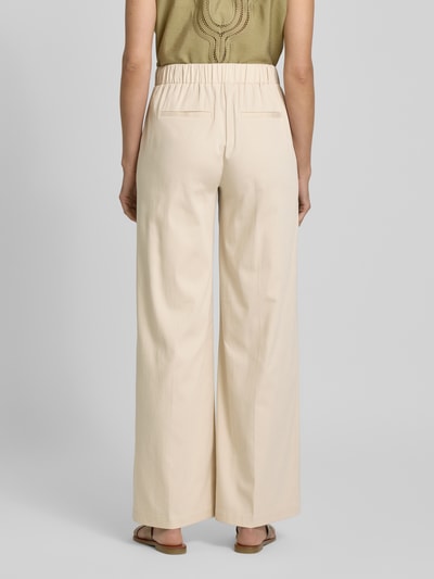 OPUS PANTS Spodnie materiałowe z szeroką nogawką i lamowanymi kieszeniami z tyłu model ‘Mucia’ Złamany biały 5