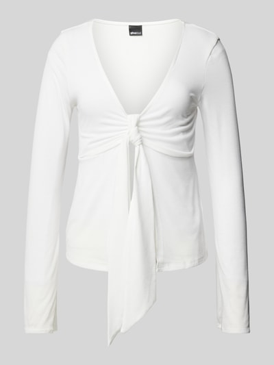 Gina Tricot Regular Fit Langarmshirt in Wickel-Optik Offwhite 1