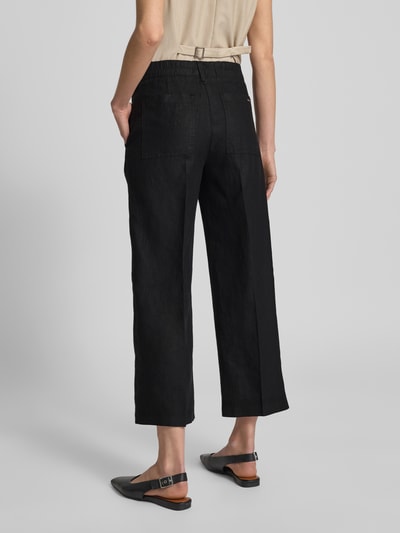 Brax Straight Leg Leinenhose mit verkürztem Schnitt Black 5