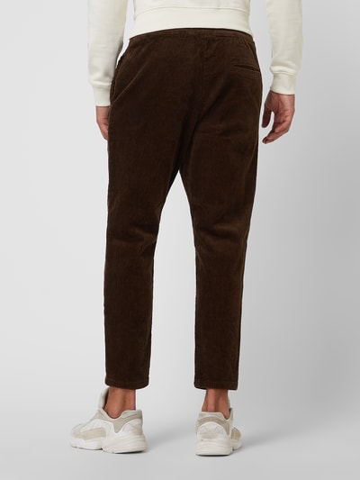 Only & Sons Tapered fit joggingbroek van corduroy, model 'Linus' Middenbruin - 5