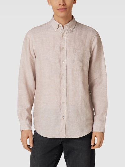 Christian Berg Men Freizeithemd mit Button-Down-Kragen Sand 4