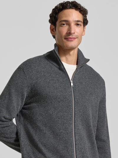 Marc O'Polo Regular Fit Strickjacke aus Baumwoll-Mix Graphit 3