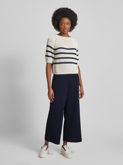 Soyaconcept Stoffen broek met verkorte pasvorm, model 'Siham' Marineblauw - 1