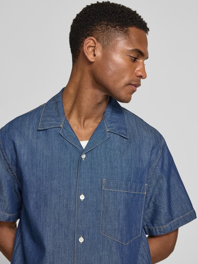 Lacoste Relaxed Fit Freizeithemd aus reiner Baumwolle Jeansblau 3