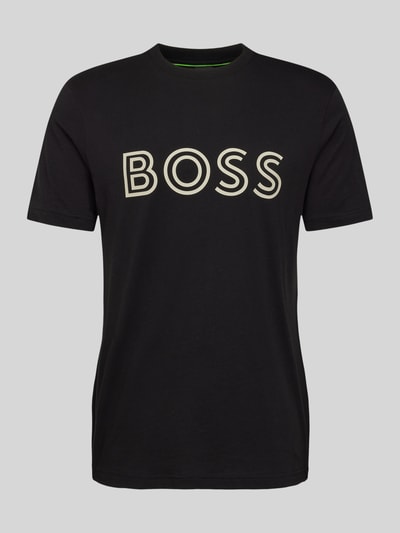 BOSS Green T-shirt met labelprint Zwart - 2