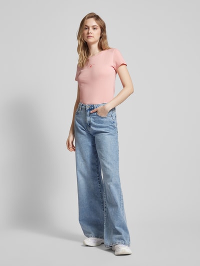 Tom Tailor Denim T-Shirt mit Label-Print Rosa 1